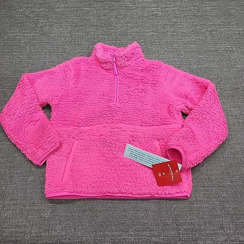 Wondershop Boys Girls Pajama Pullover Sherpa Sweatshirt Sweater Medium 8 Pink